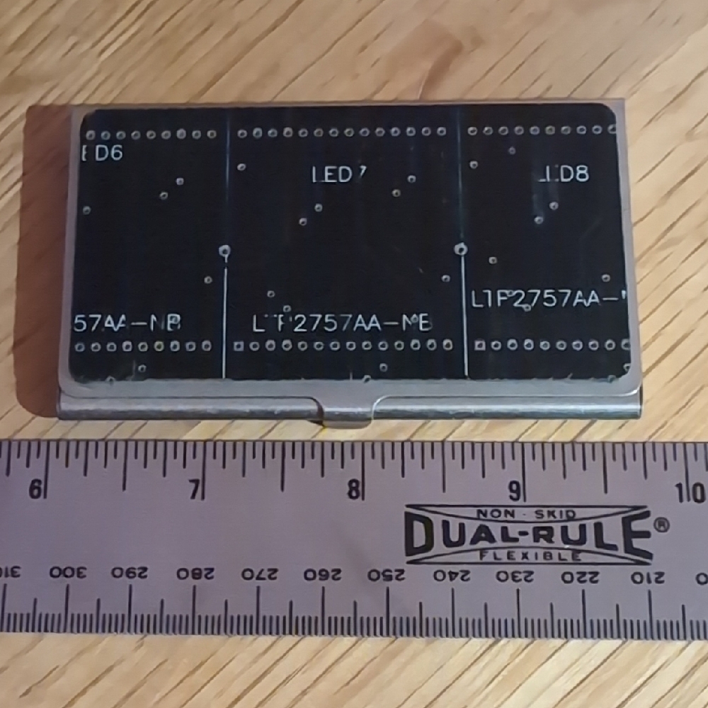 Metal Card Holder with Black Circuit Board